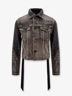 Balenciaga Women Denim Jacket With Satin Laces