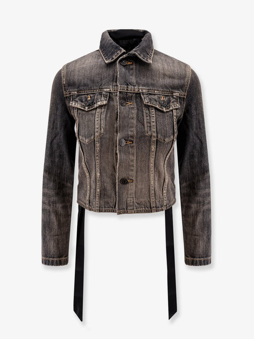 Balenciaga Women Denim Jacket With Satin Laces