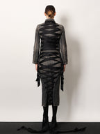 Balenciaga Women Denim Jacket With Satin Laces