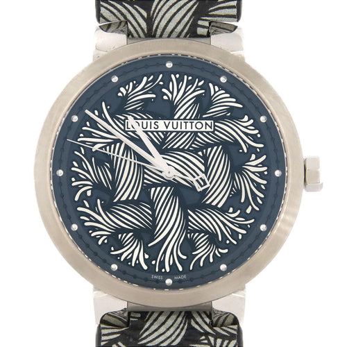 Louis Vuitton Tambour Damier Monogram Rope Stainless Steel Watch