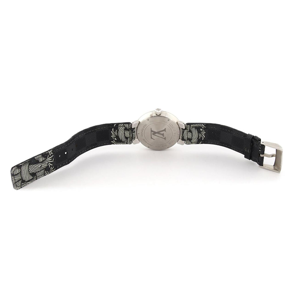 Louis Vuitton Tambour Damier Monogram Rope Stainless Steel Watch