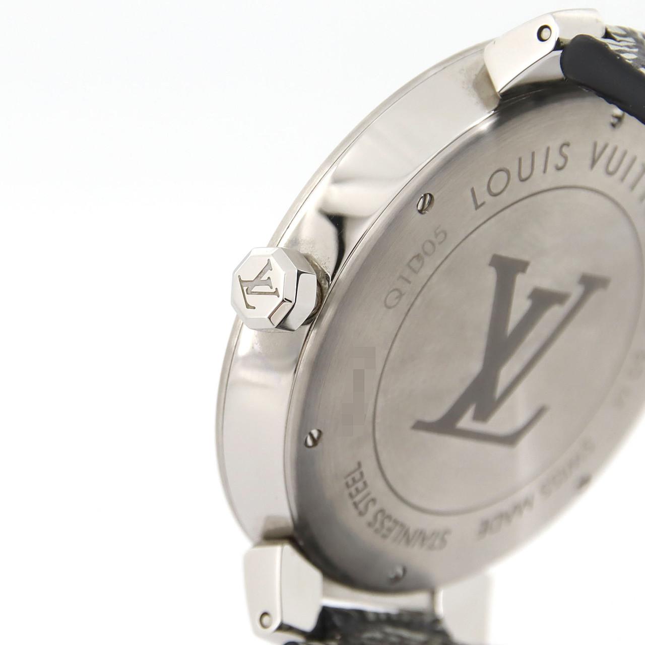 Louis Vuitton Tambour Damier Monogram Rope Stainless Steel Watch