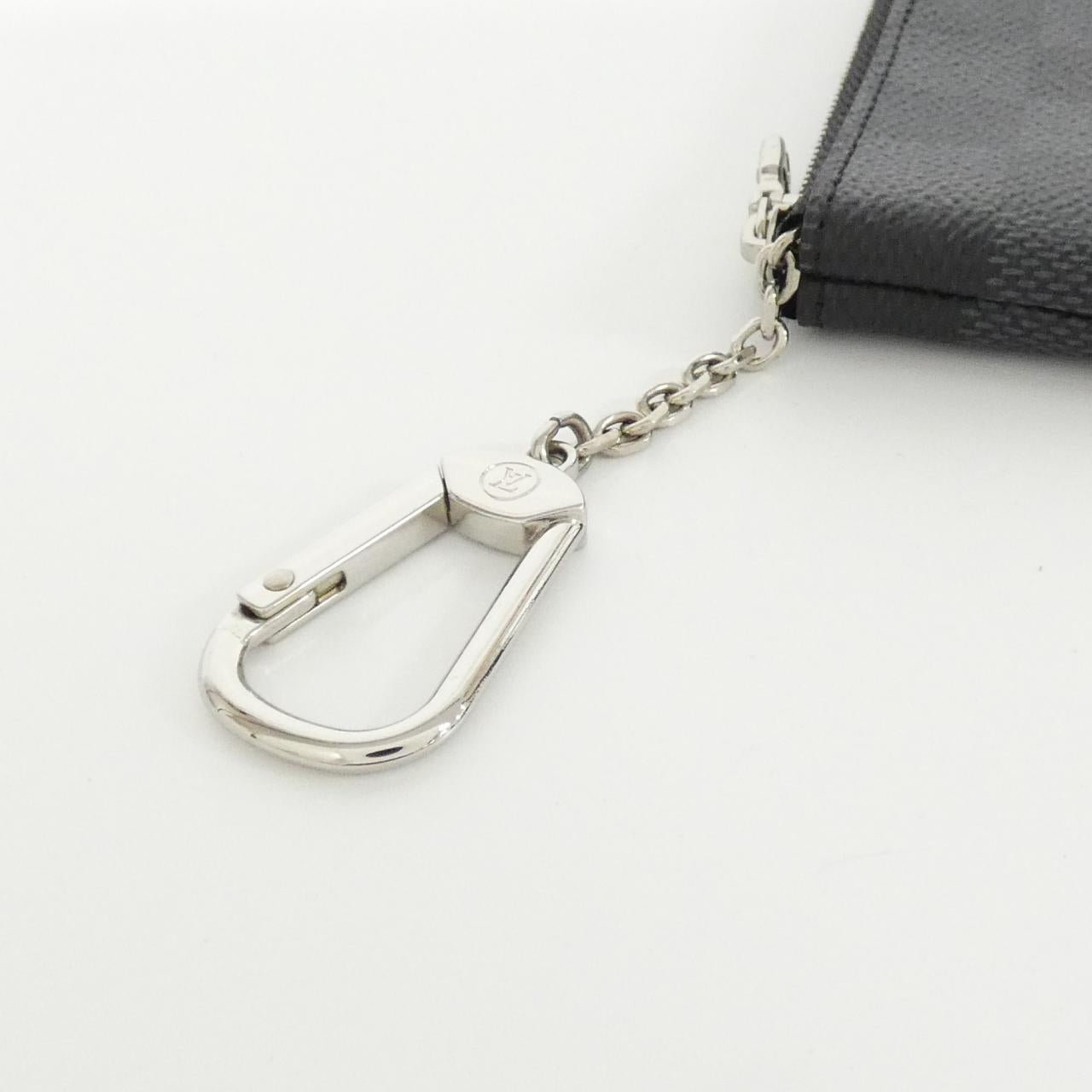 Louis Vuitton Pochette Clé Damier Graphite Card Key Case Coin Key Case