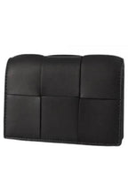 Bottega Veneta Women's Intrecciato Cassette Card Wallet Black