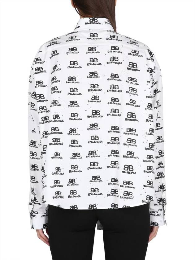 Balenciaga All Over Logo Shirt White