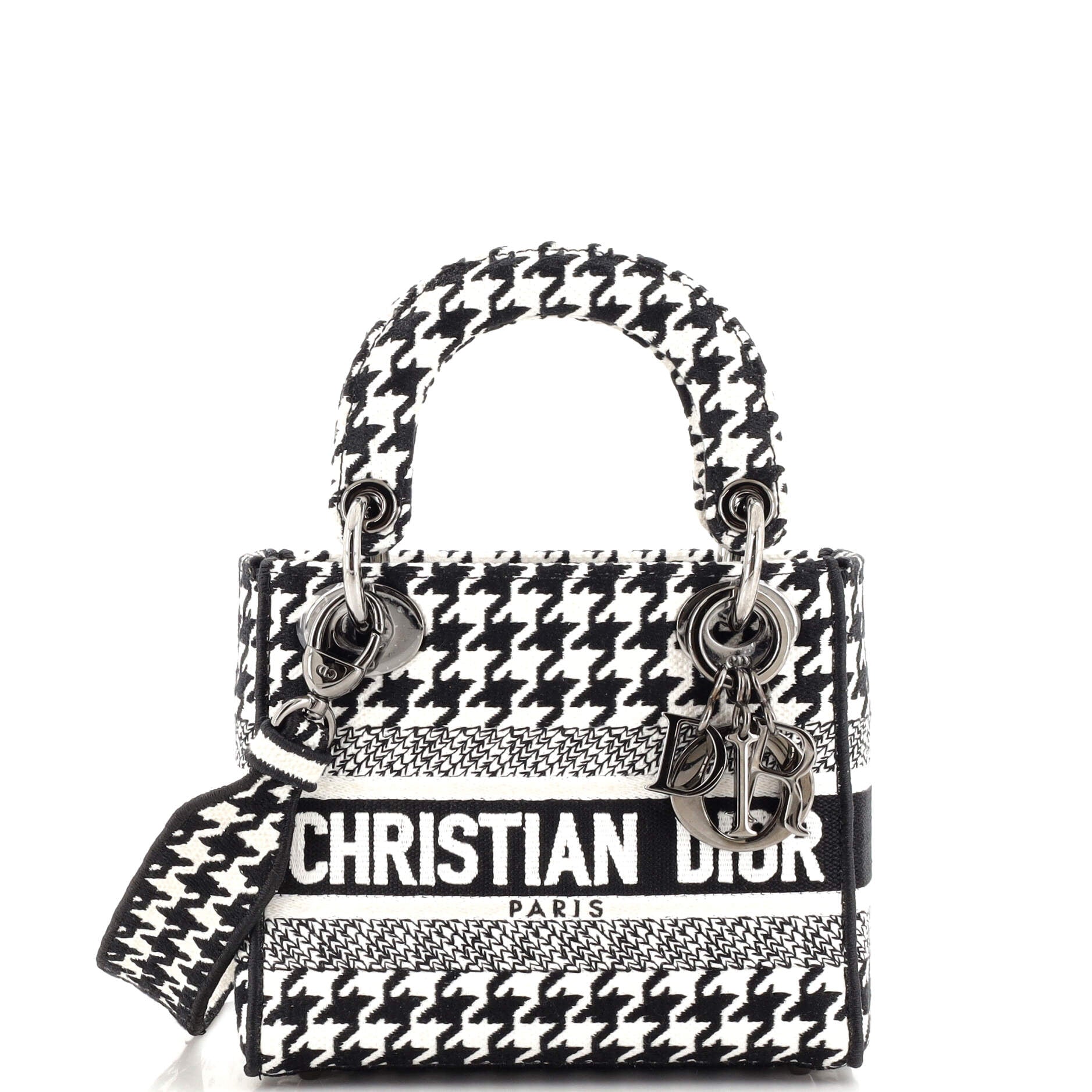 Dior Lady D-Lite Bag Houndstooth Canvas Mini