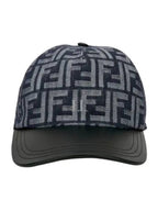 Fendi FF Jacquard Denim Ball Cap Dark Blue