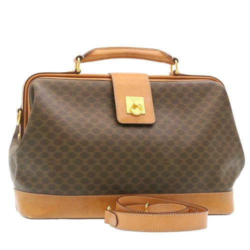 CELINE Macadam Canvas Hand Bag Brown  26517