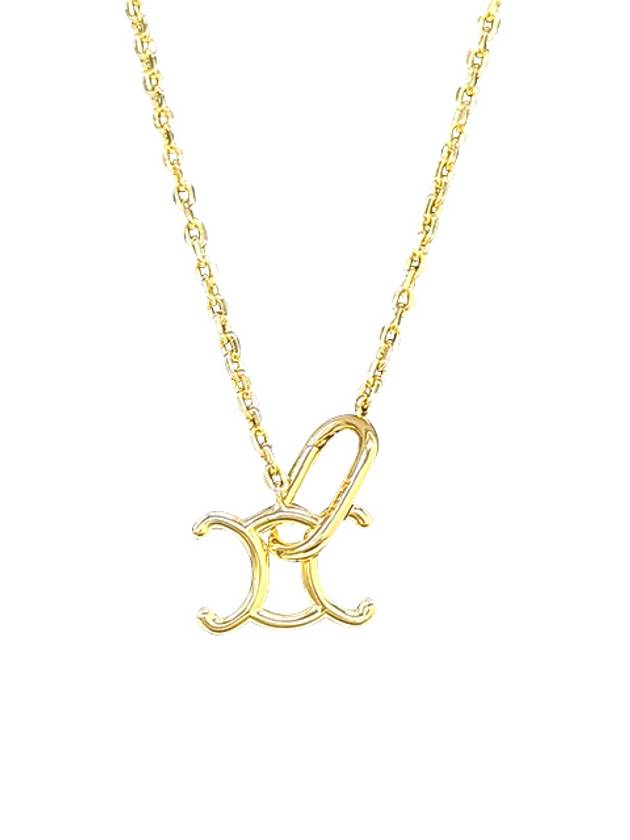 CELINE Triomphe Lock Necklace Gold