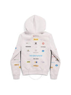 Balenciaga Business English Zip-Up Hoodie Offwhite