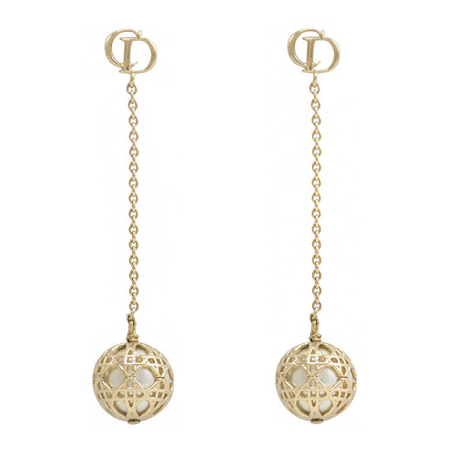 DIOR BALL DROP GOLD EARRINGS