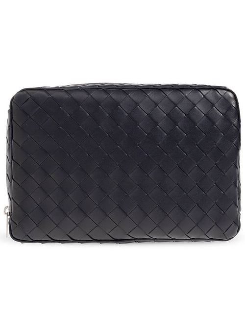 Bottega Veneta Bottega Veneta Leather Handbag, Men's, Navy Blue