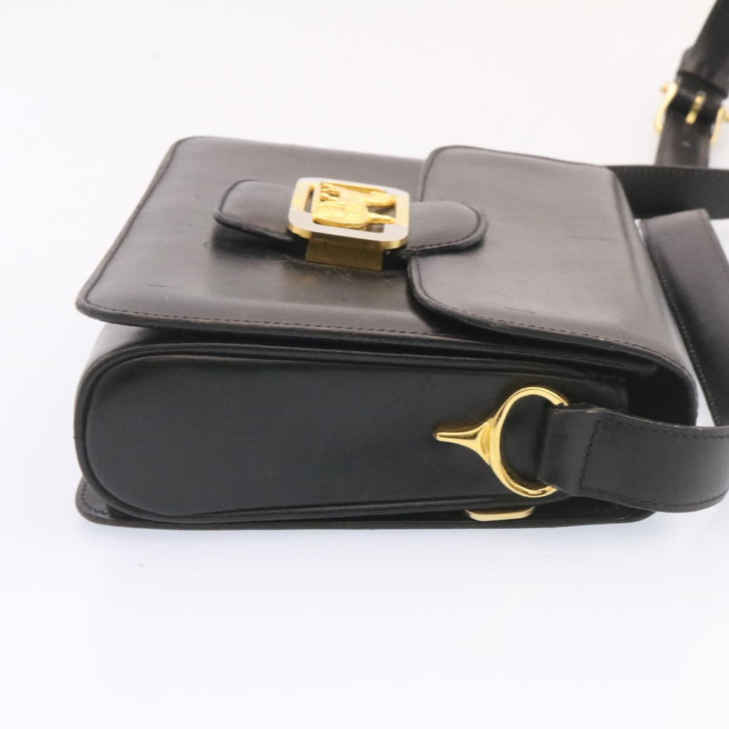 CELINE Horse Carriage Shoulder Bag Leather Black  26712