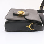 CELINE Horse Carriage Shoulder Bag Leather Black  26712