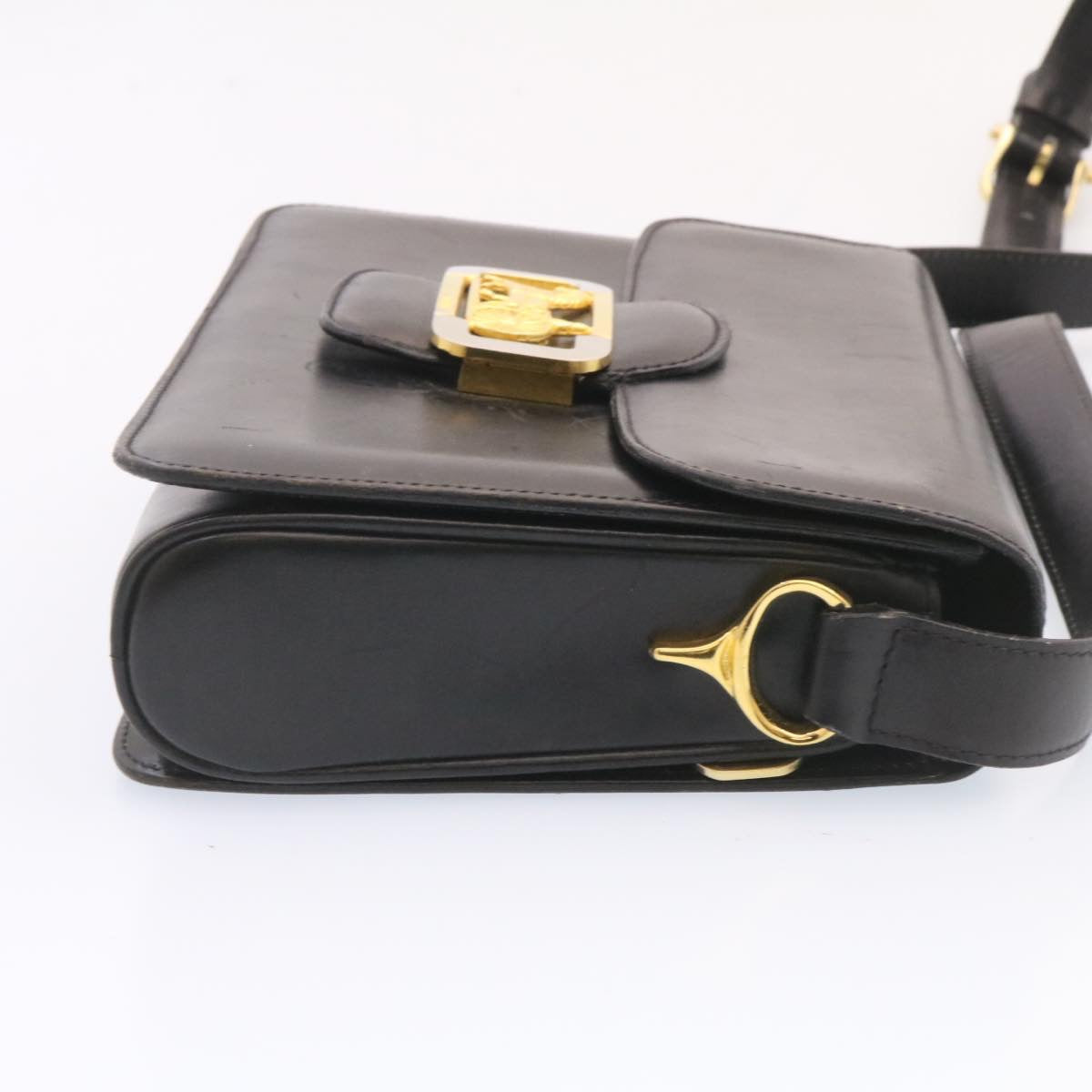 CELINE Horse Carriage Shoulder Bag Leather Black  26712