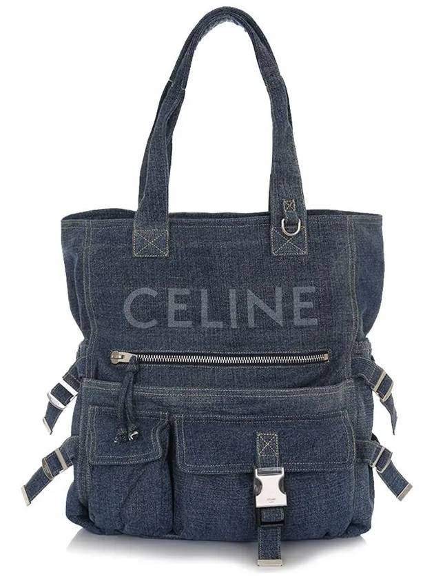 CELINE denim tote bag