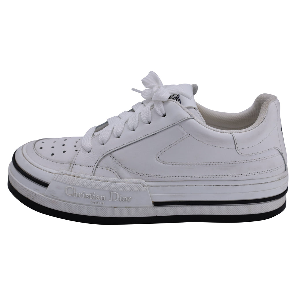 Dior D-Freeway Low-Top Sneakers in White Leather