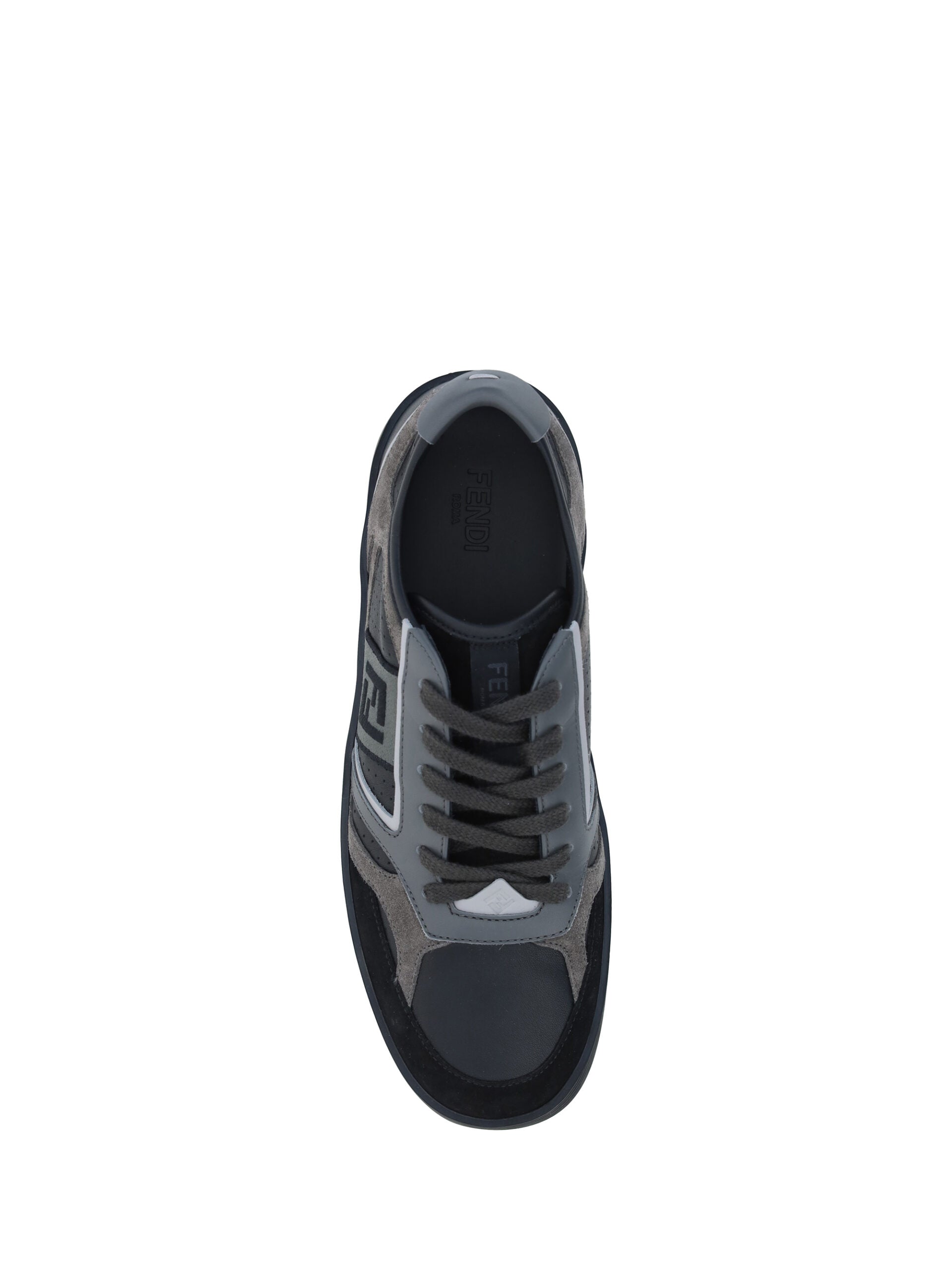 Fendi Elevate Your Steps with Sleek Monochrome Men's Sneakers