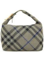 Burberry Peg Duffel Check Medium Tote Bag Lichen
