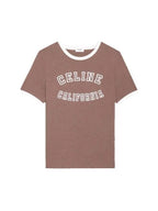 CELINE California 70s Cotton Jersey Short Sleeve T-shirt Vintage Brown