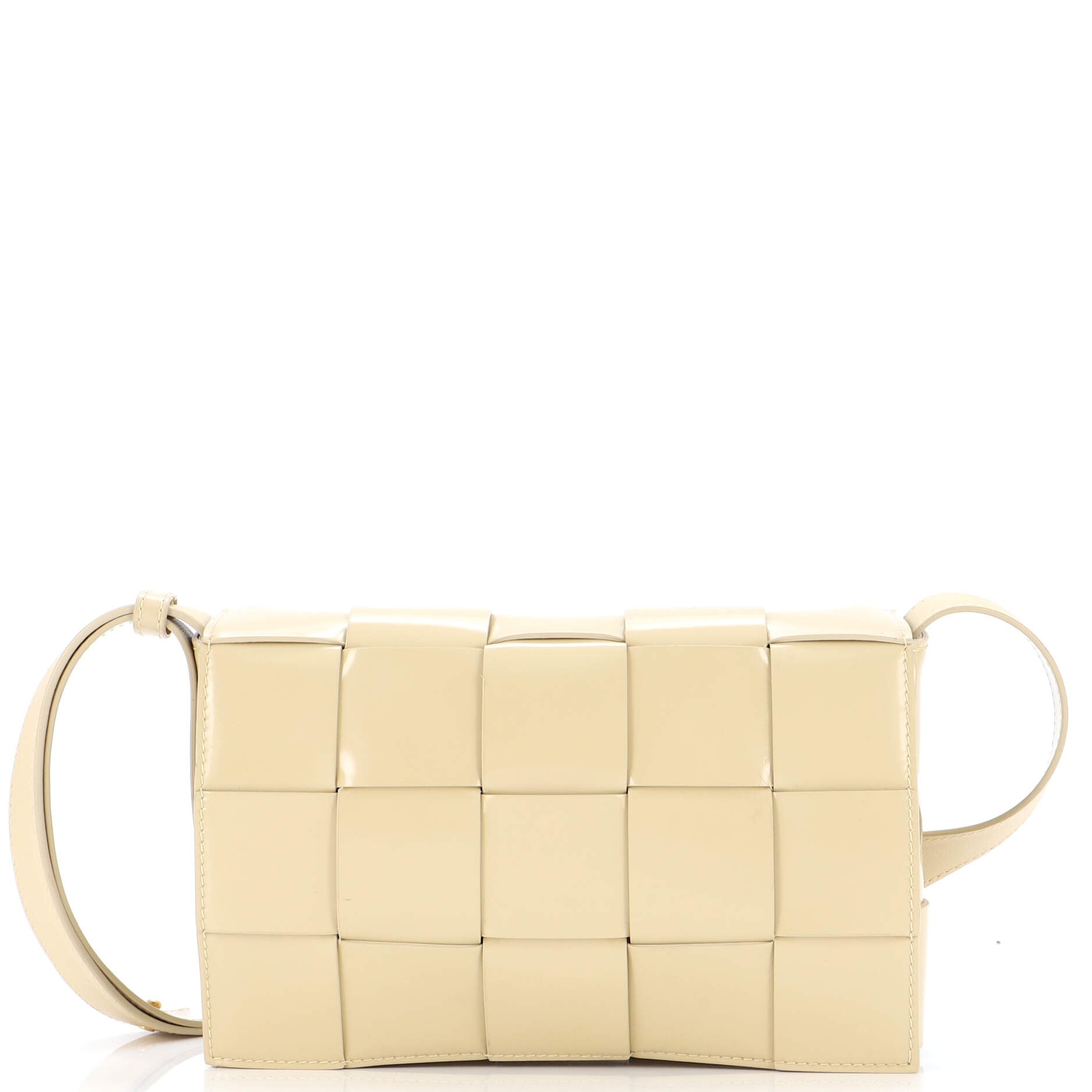 Bottega Veneta Cassette Crossbody Bag Maxi Intrecciato Patent