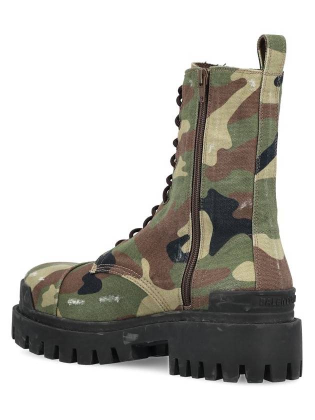 Balenciaga Camouflage Lace-Up Ankle Boots Green