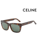 CELINE Eyewear Logo Square Sunglasses Brown Havana