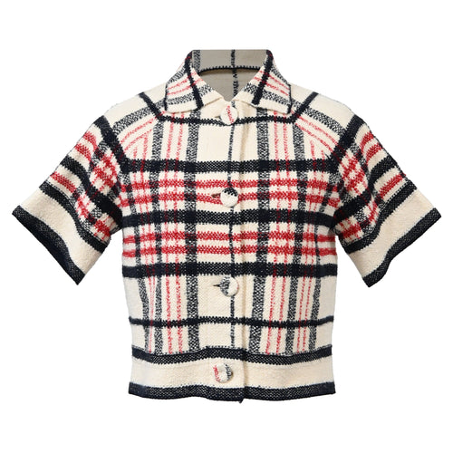 Christian Dior Buttoned Tweed Shirt in Multicolor Wool