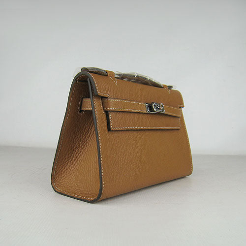 Hermes Kelly 22cm handbag H008 light coffee