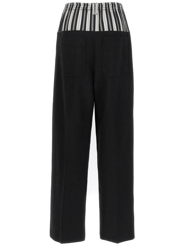 Fendi Wool Layered Wide Pants Black