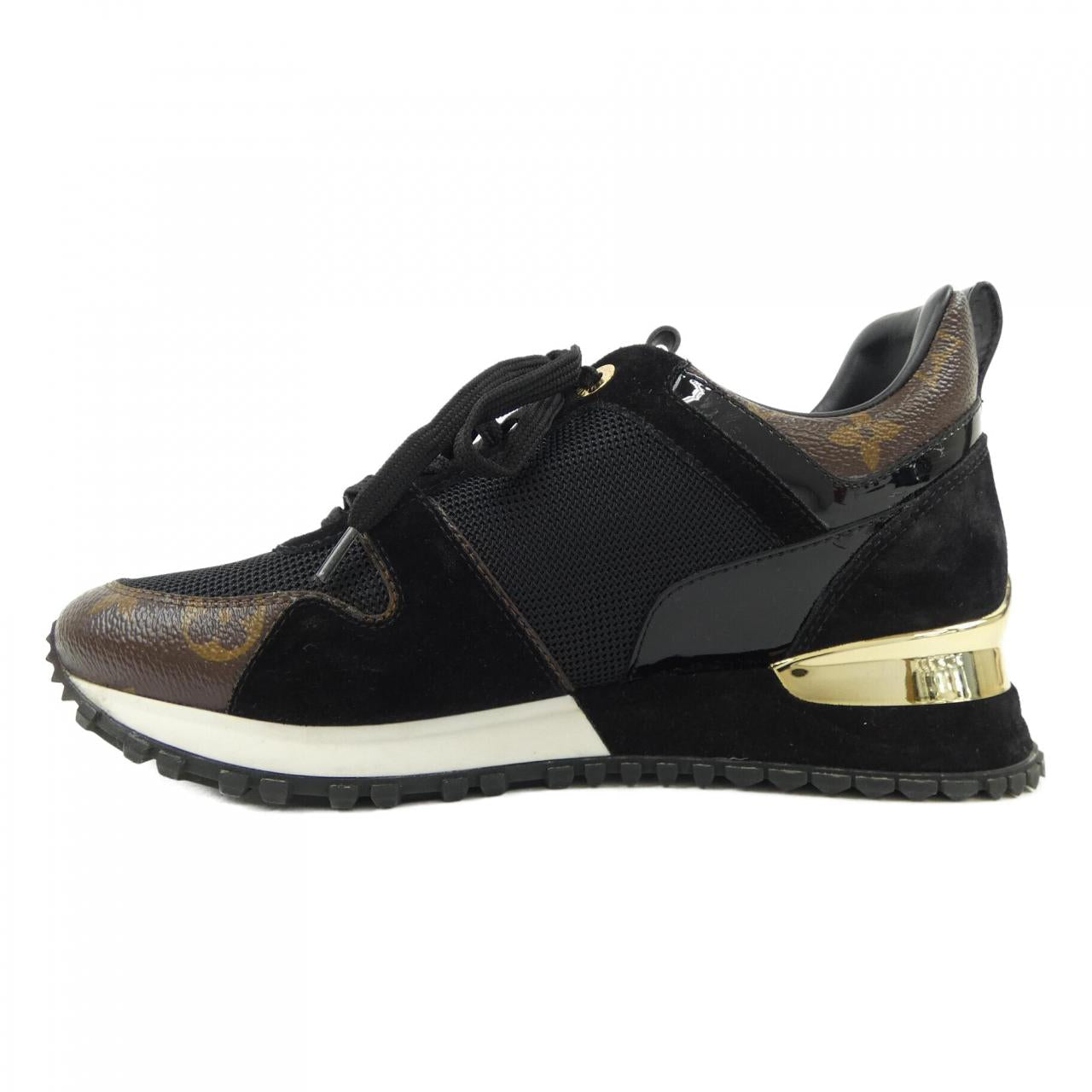 Louis Vuitton Run Away Line Suede Calf Leather Patent Monogram Canvas Sneakers