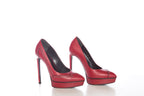 YSL Yves Saint Laurent Red Jeweled Lightning Heels SZ 36