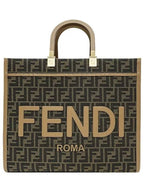 Fendi Sunshine Medium FF Jacquard Tote Bag Brown