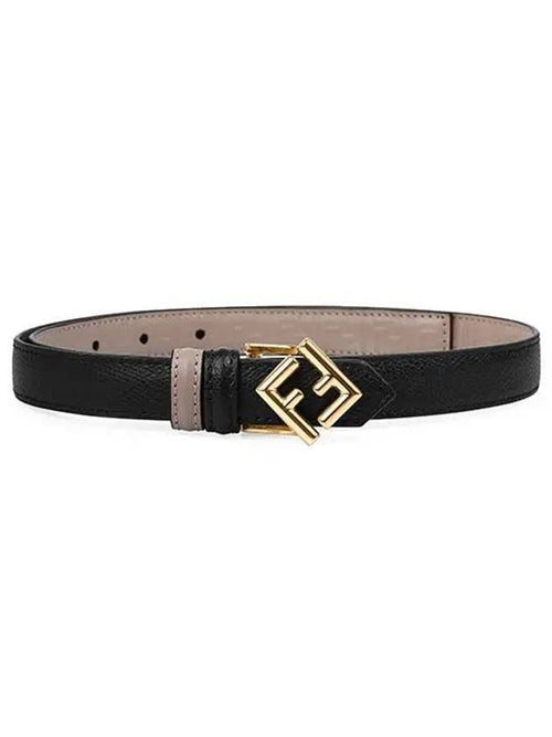 Fendi Diamond Reversible Leather Belt Black Beige