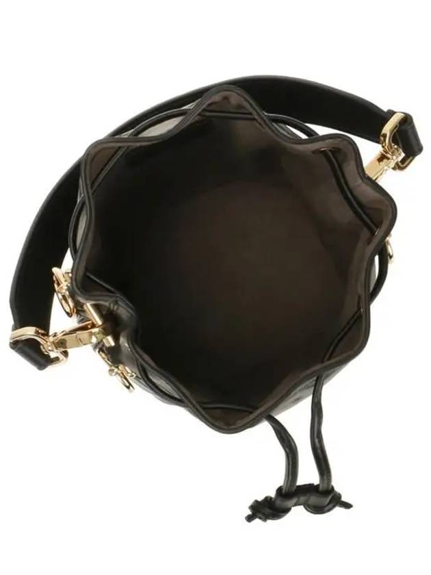Fendi Mon Tresor FF Motif Leather Mini Bucket Bag Black