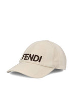 Fendi Pequin Canvas Ball Cap Beige