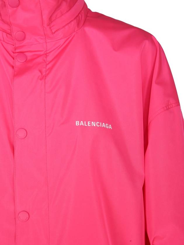 Balenciaga logo oversized taffeta raincoat pink