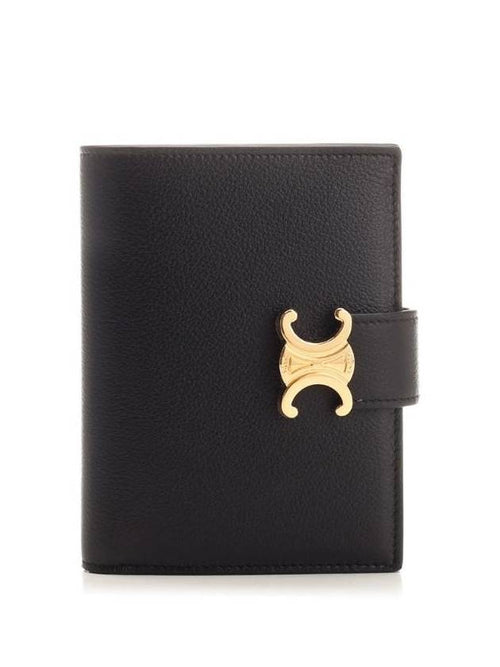 CELINE Victoire Medium Supple Grained Calfskin Half Wallet Black