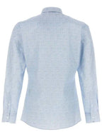 Fendi Shadow Cotton Long Sleeve Shirt Light Blue