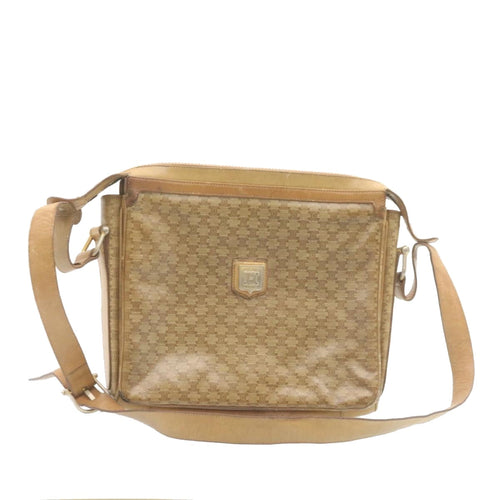 CELINE Macadam Shoulder Bag Coated Canvas Beige  27875