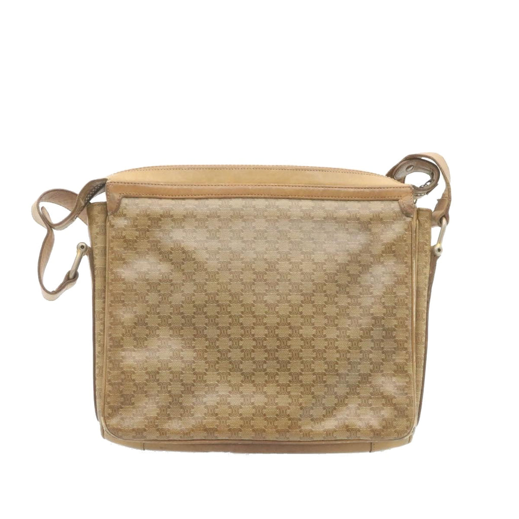 CELINE Macadam Shoulder Bag Coated Canvas Beige  27875