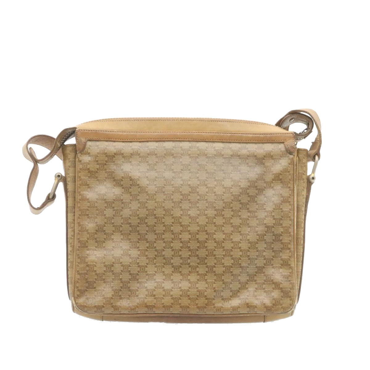 CELINE Macadam Shoulder Bag Coated Canvas Beige  27875