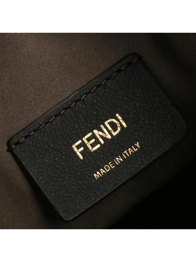 Fendi Mon Tresor FF Motif Leather Mini Bucket Bag Black