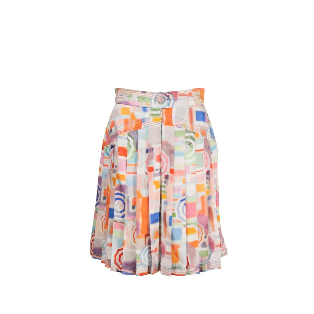Chanel Size 38 19S Umbrella Motif Skirt Silk Multicolour