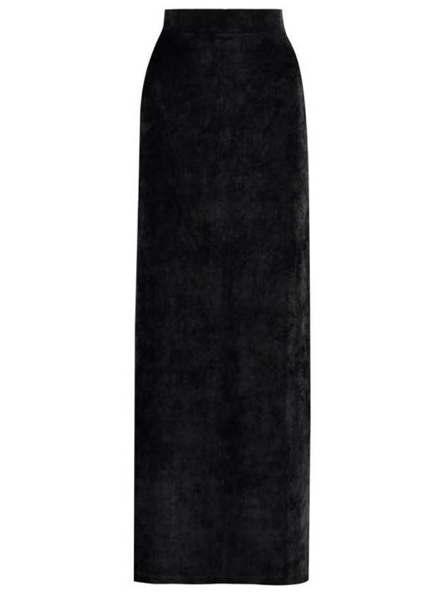 Balenciaga Velvet Effect High Waisted H-Line Skirt Black