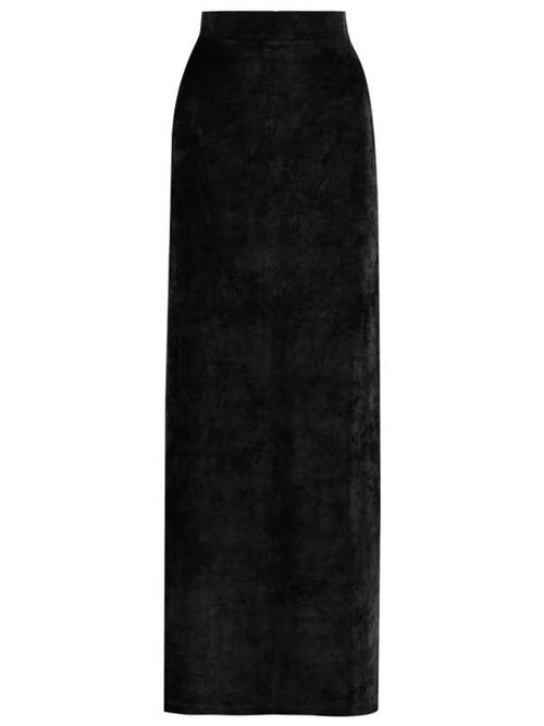 Balenciaga Velvet Effect High Waisted H-Line Skirt Black