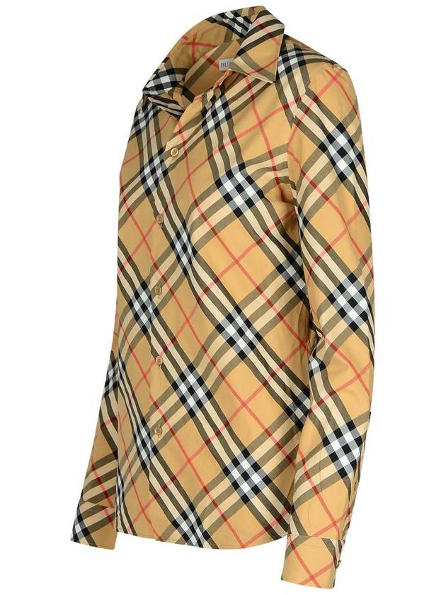 Burberry Check Pattern Shirt Beige