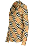 Burberry Check Pattern Shirt Beige