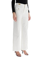CELINE Gourmettes Cotton Straight Pants White