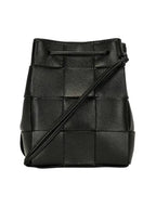 Bottega Veneta Intrecciato Cassette Small Bucket Bag Black